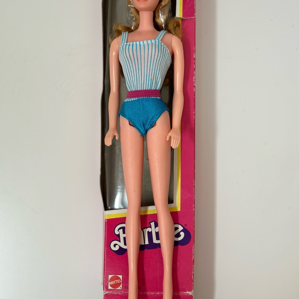 Vintage 1982 Barbie #5336 Blue Bathing Suit NIB Rare Foreign Edition - Picture 11 of 15